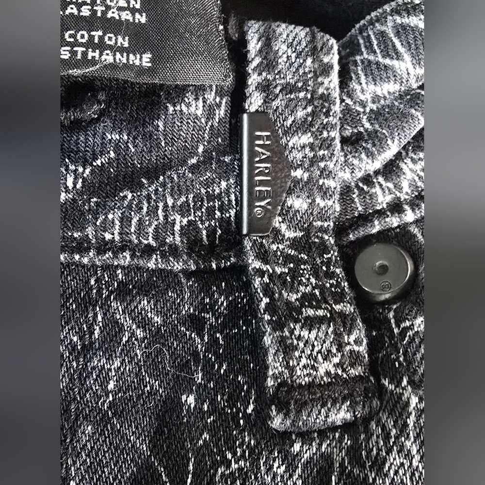 Harley Davidson Black Crackle Distressed Skinny Jeans Size 27 - Picture 6 of 12